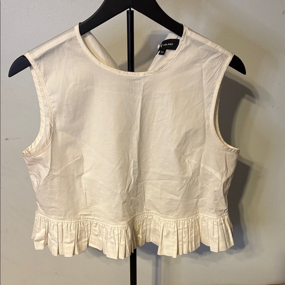 Stylish Ivory Ruffle Hem Tank Top - Picture 1 of 3